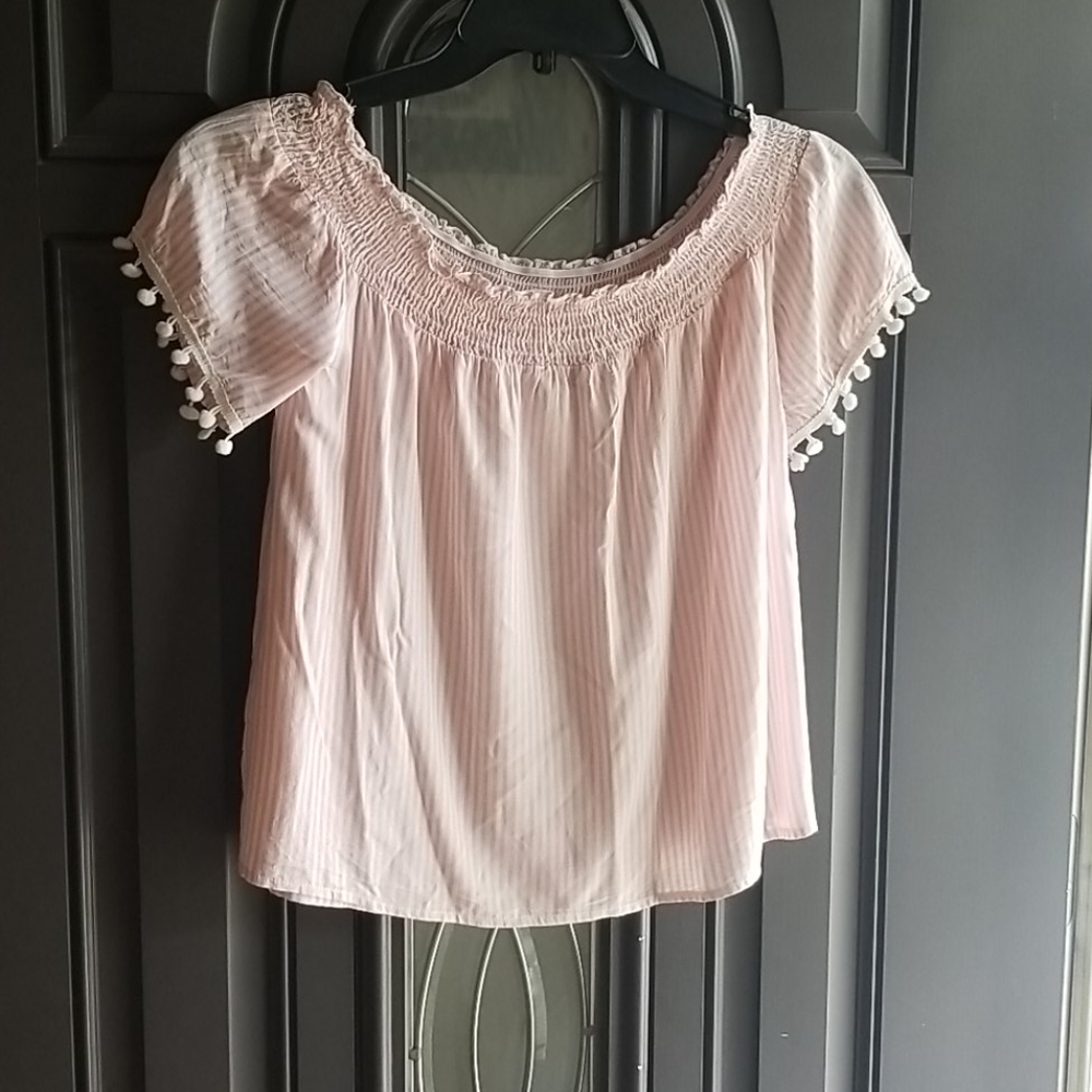 Striped off shoulder blouse